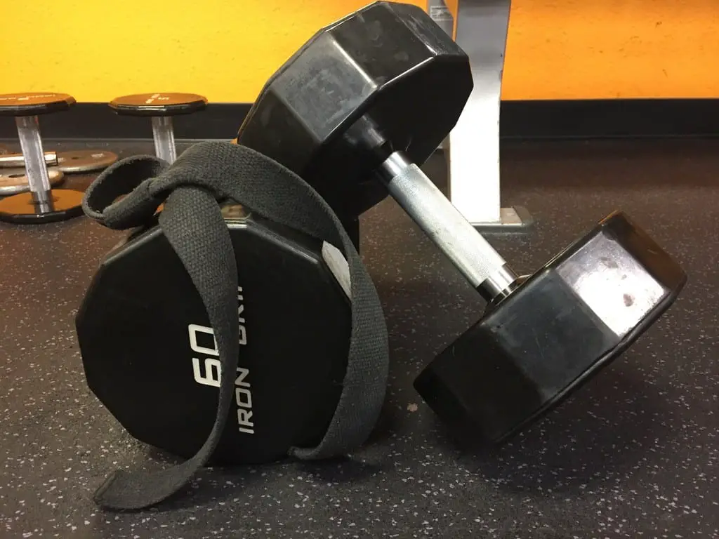 dumbbells with straps 60s