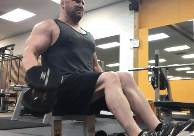 seated dumbbell curls for arm day biceps