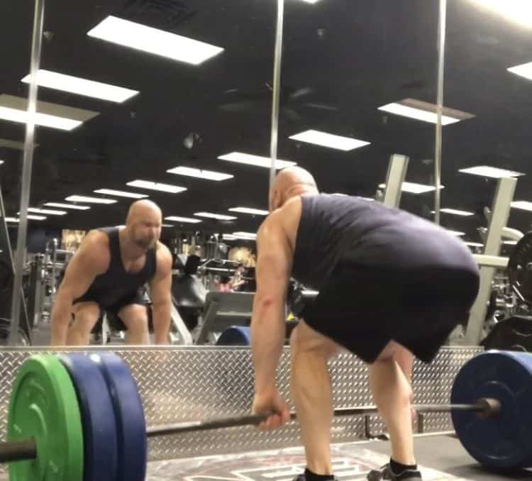 Moderate weight deadlifts