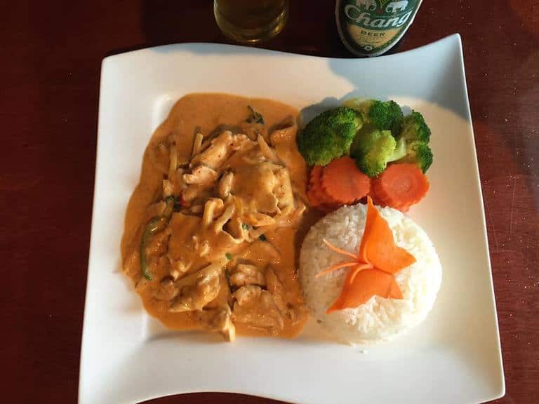 Panang curry with chicken thai food