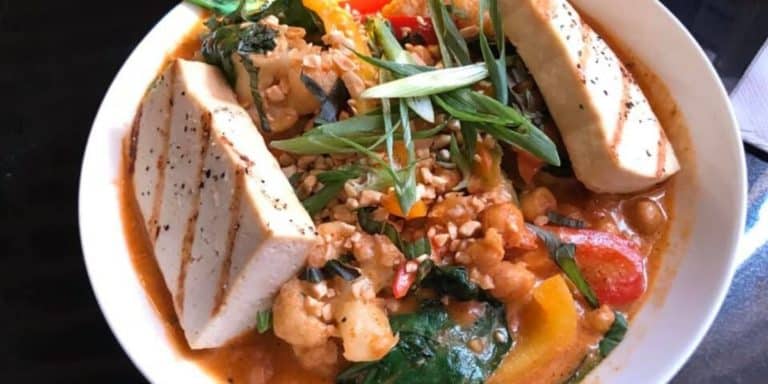 plant based food Vegan vegetarian thai curry with tofu