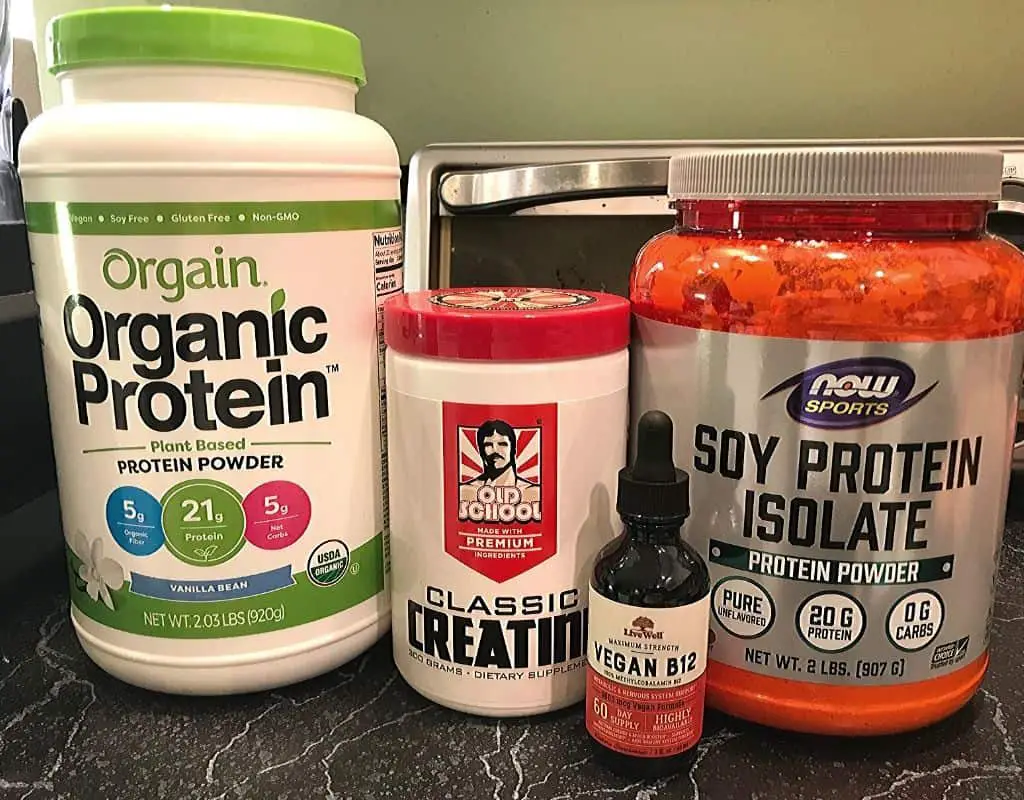 vegan protein creatine and vitamins