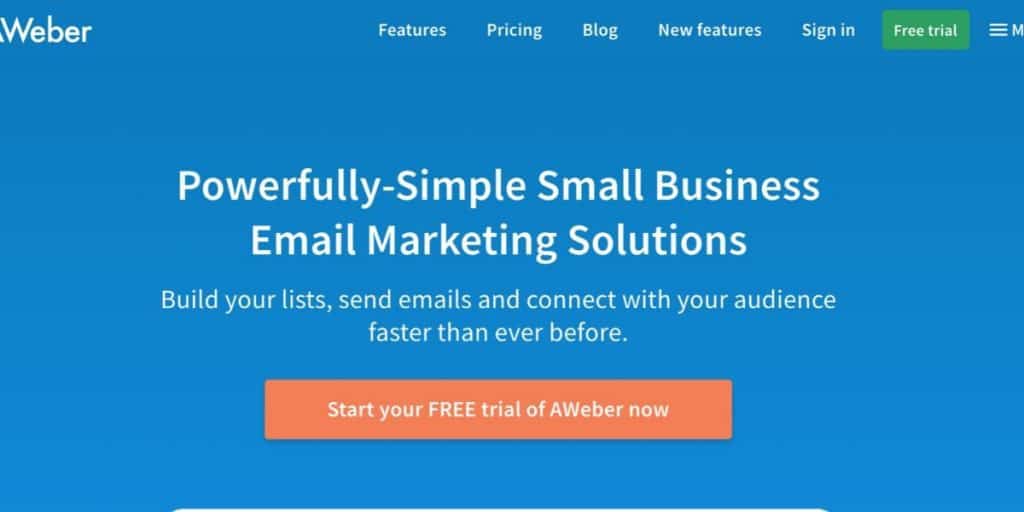 AWeber best email service for fitness blog