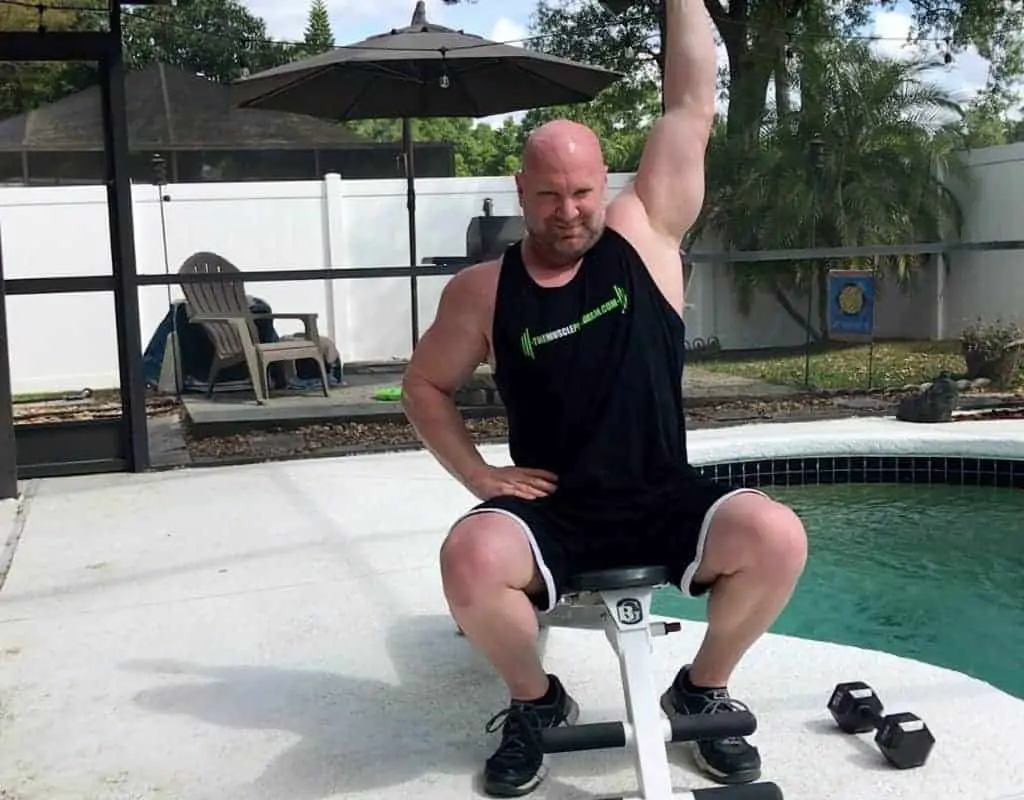 Dumbbells - triceps - overhead one arm ext