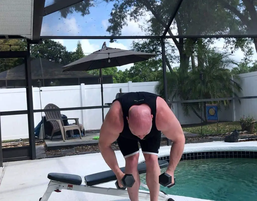 Dumbbells - shoulders - bentover raises
