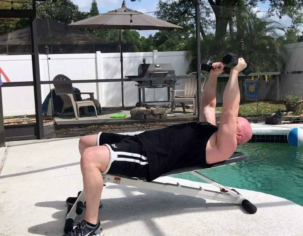 Dumbbells - triceps - lying extensions
