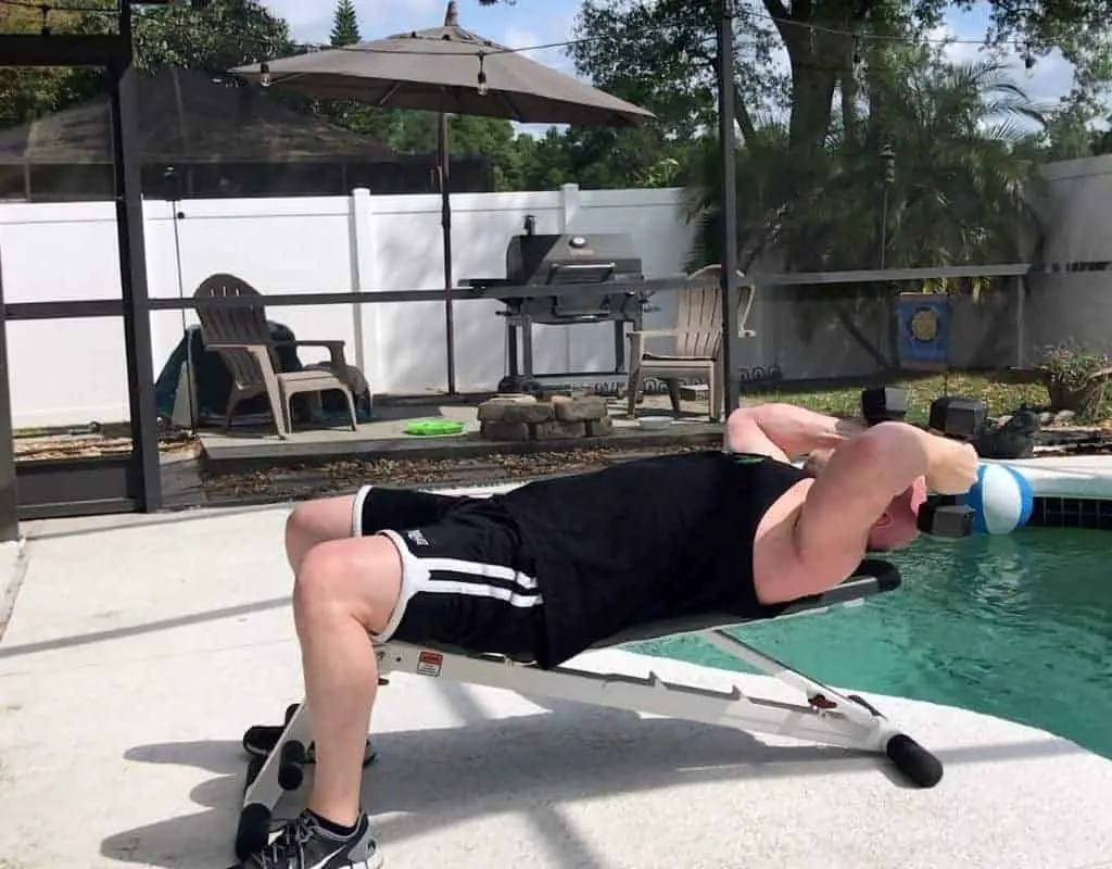Dumbbells - triceps - lying extensions