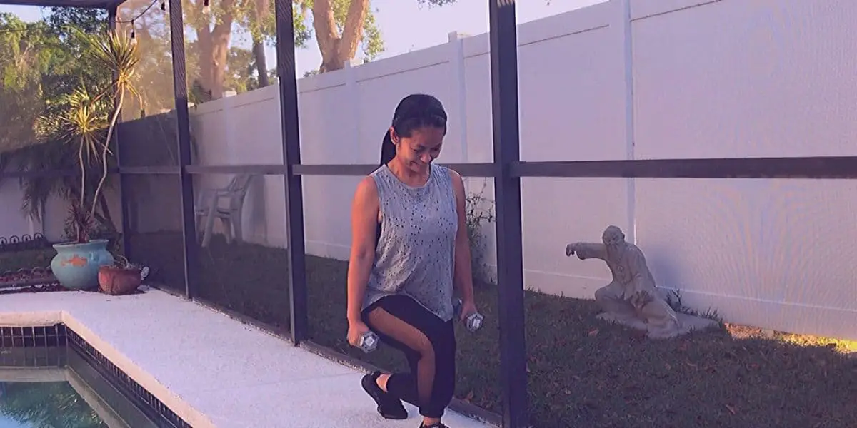 Leg workout with dumbbells at home