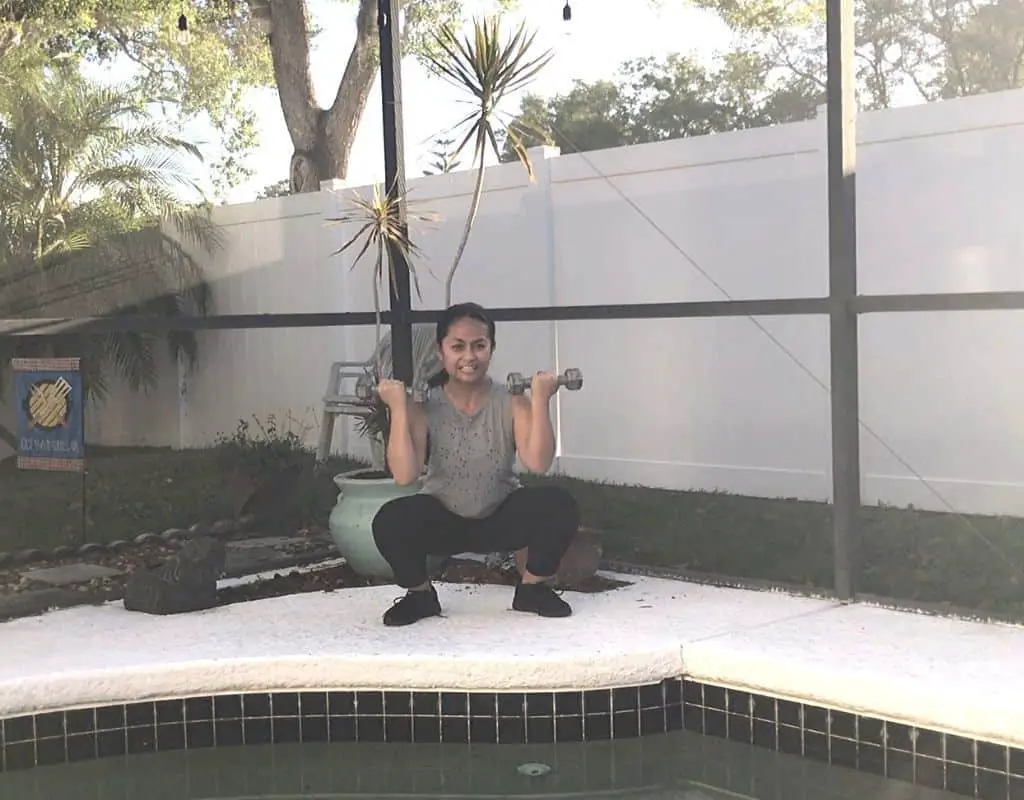 dumbbell squat2 - woman