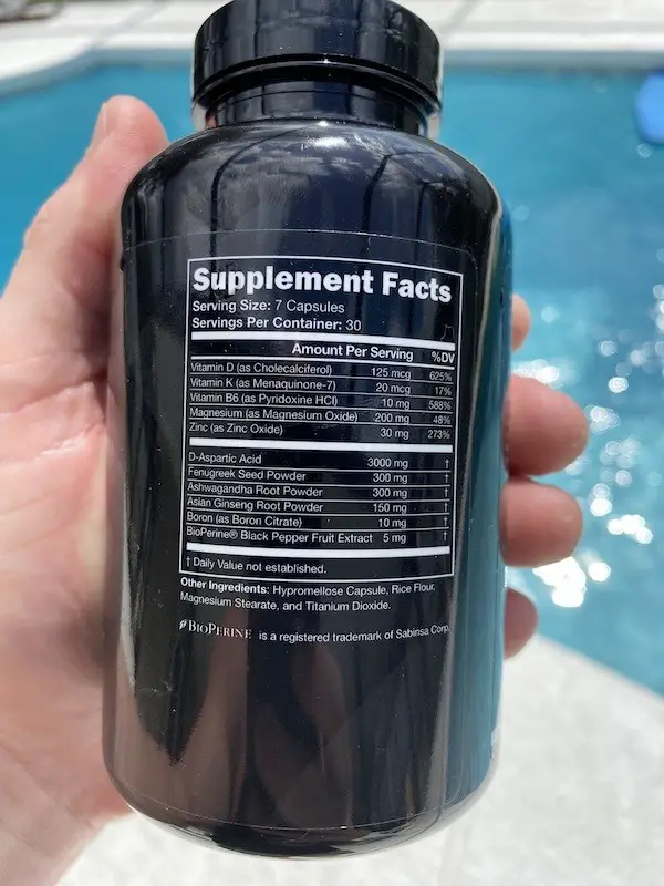 TestoFIERCE label ingredient