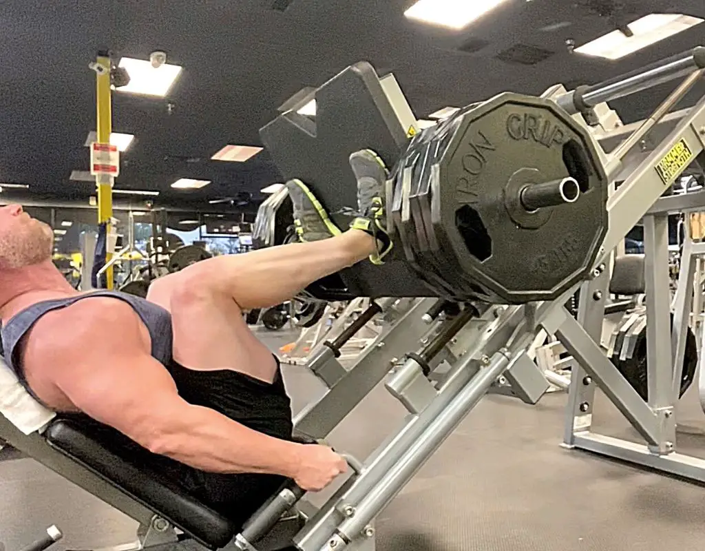 Legs - Leg press moderate weight