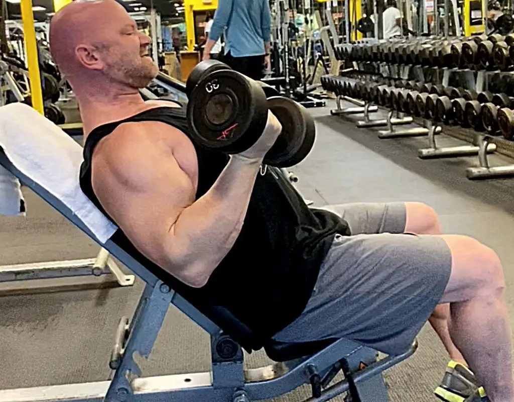 Seated incline curls biceps exercises