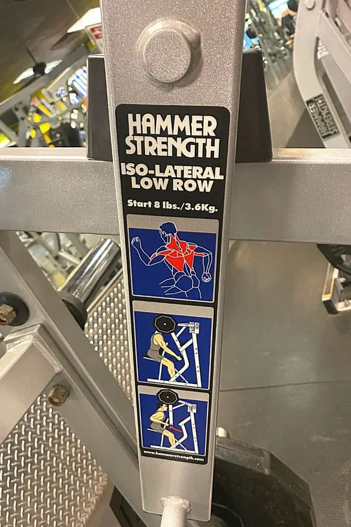 hammer strength iso-lateral low row machine